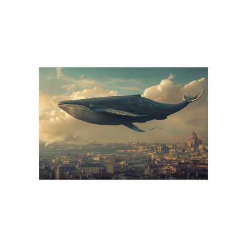 "Giant Whale Soars Over City"