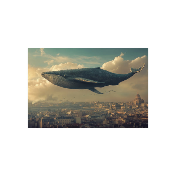 "Giant Whale Soars Over City"