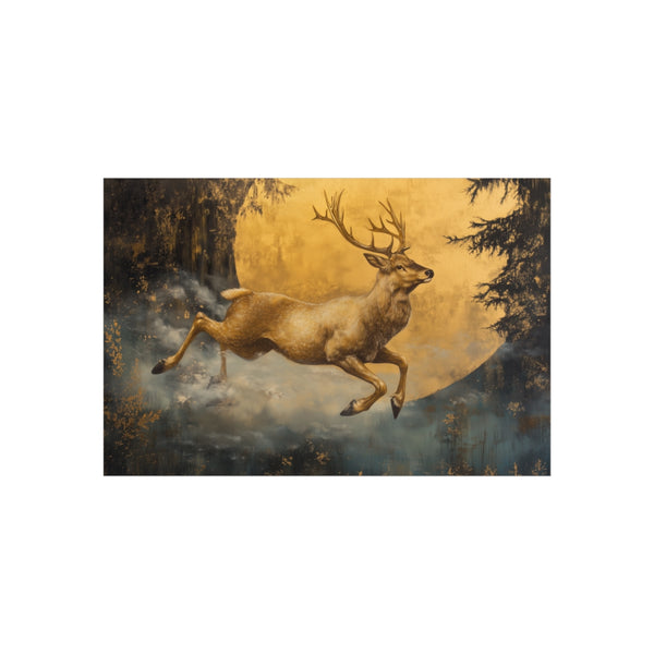 Gilded Stag Leaping Through Portal