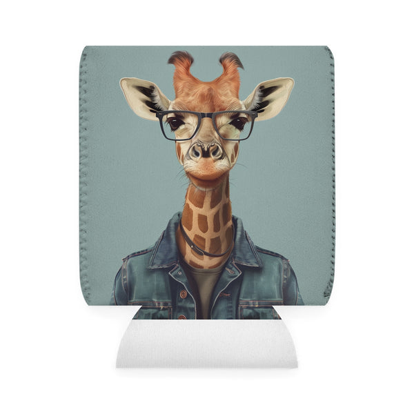 Giraffe Hipster Cool Can Sleeve