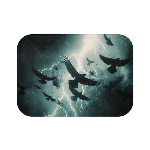 "Glass bird bath mat design"