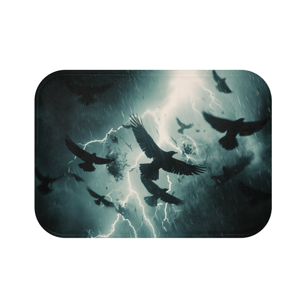 "Glass bird bath mat design"