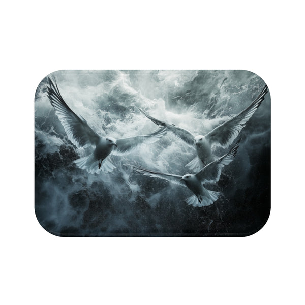 Glass Bird Bath Mat Thunder