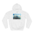 Glass City Hovering Above Earth Graphic Unisex College Hoodie - Arctic White Front