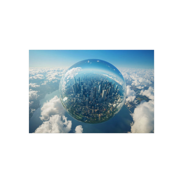 Glass City Hovering Above Earth