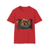 Glass Eye Watching Galactic Core Graphic Unisex Softstyle T-Shirt - Red Variant