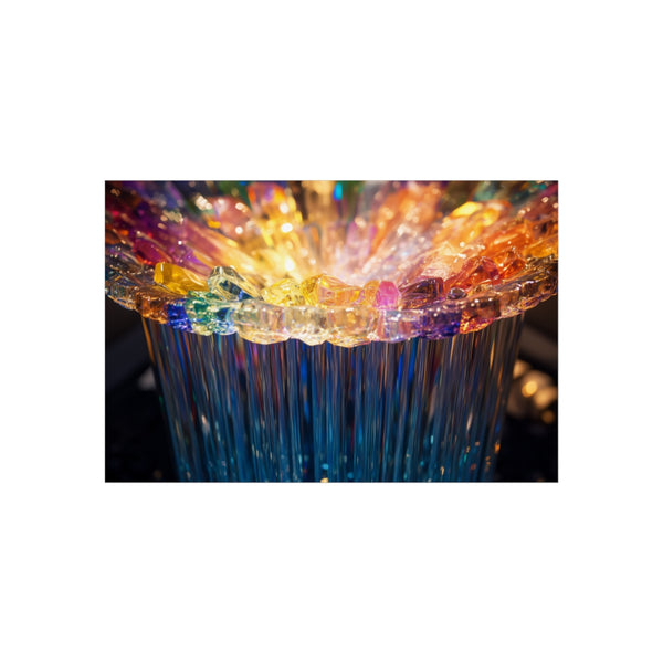 Glass Fountain Spilling Digital Light