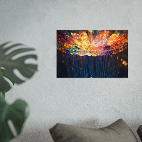 Glass Fountain Spilling Digital Light