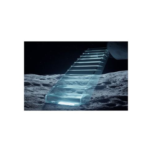 "Glass Staircase on Lunar Surface"
