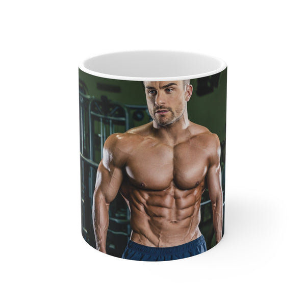 "Glimpse of Chiseled Perfection: Ryan Terry Abs Mug"