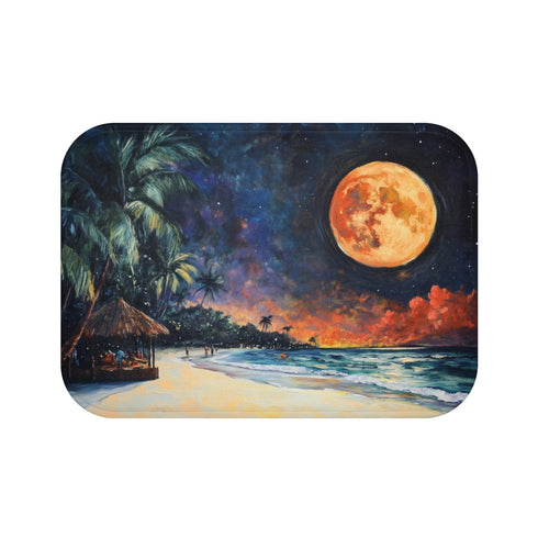 "Glowing Beach Night Bath Mat"