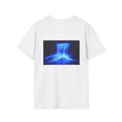 Glowing Blue Fire Frozen Waterfall