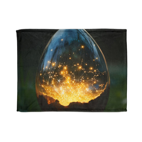 Glowing Constellation Inside a Crystal Plush Fleece Throw Blanket
