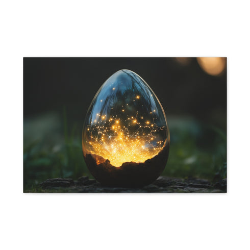 Glowing Constellation Inside Crystal — 24×16 Canvas Wall Art — Front Gallery-Wrapped Canvas View