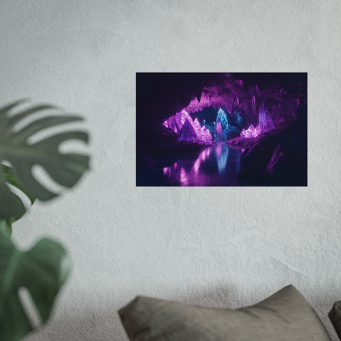 Glowing Crystal Cave Reflection Adventure