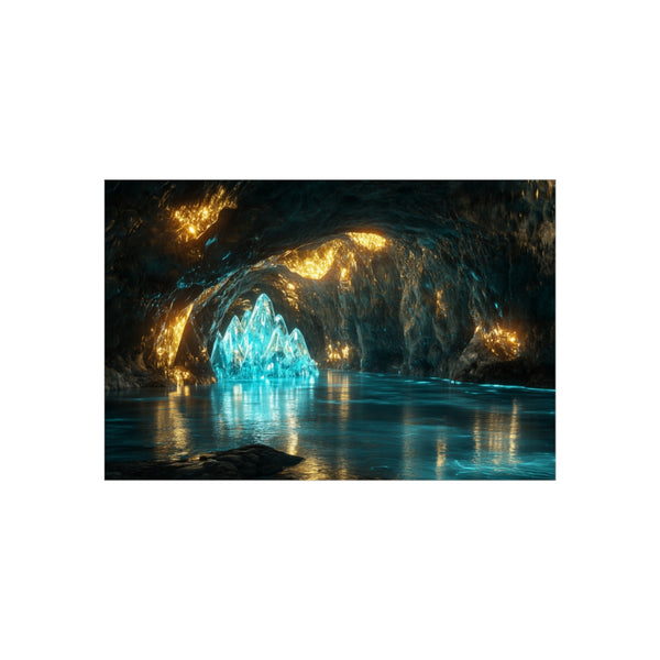 "Glowing Crystal Cave Reflections Experience"
