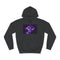 Glowing Crystal Cave with Reflections Graphic Unisex College Hoodie - Jet Black Front