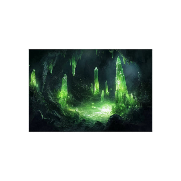 "Glowing Crystal Chasm with Alien"Fungus