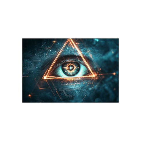 Glowing Eye Pyramid Circuit Art