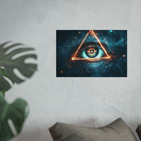 Glowing Eye Pyramid Circuit Art
