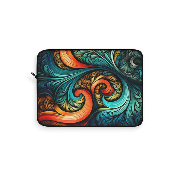 "Glowing Fractal Laptop Sleeve: Stay Stylish and Protected!"