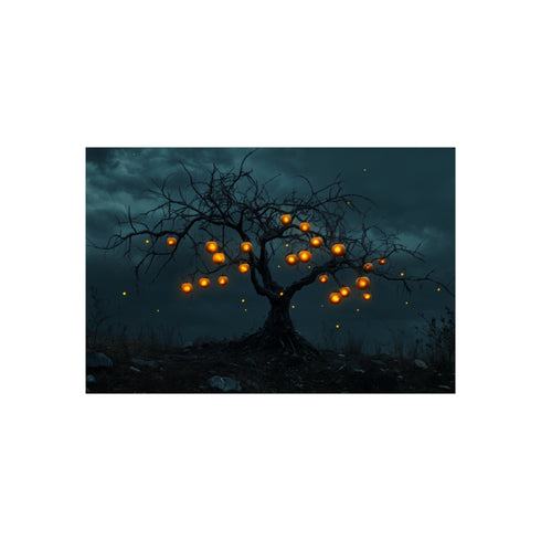 Glowing Fruit Skeleton Tree Poster