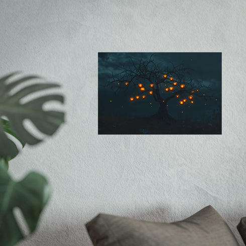 Glowing Fruit Skeleton Tree Poster