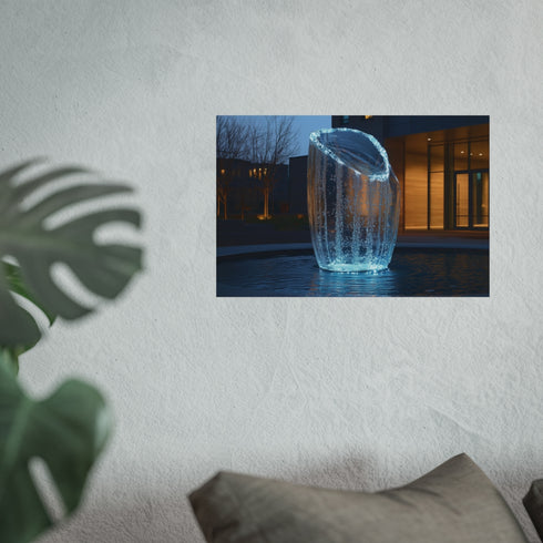 Glowing Glass Fountain Digital Light