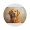 "Glowing Golden Retriever Round Rug"