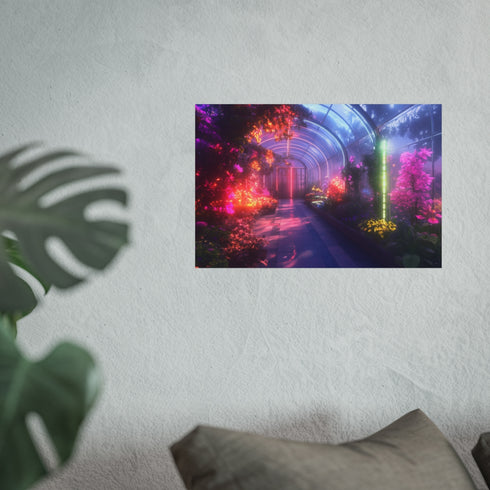 Glowing Greenhouse Space Garden Poster
