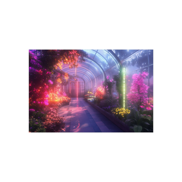 Glowing Greenhouse Space Garden Poster