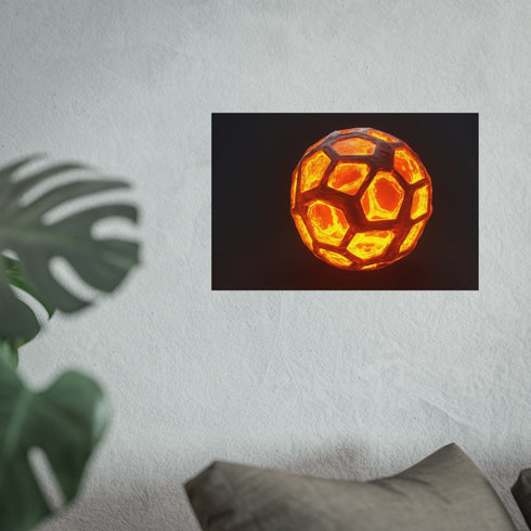 Glowing Honeycomb Planet Poster Design