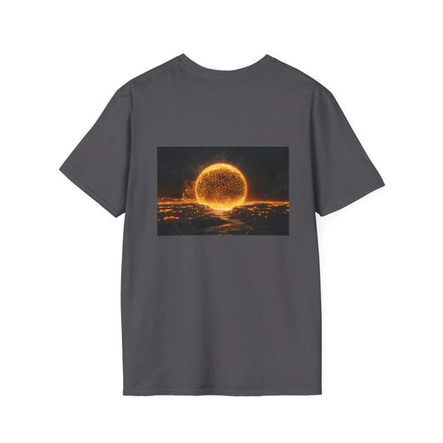 Glowing Honeycomb Planet T-Shirt Design
