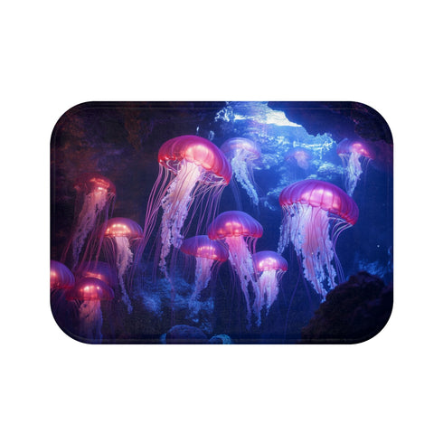 Glowing Jellyfish Bath Mat Design