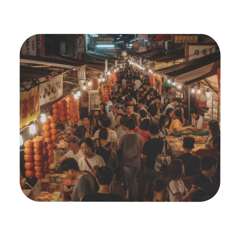 Glowing Lantern Night Market Mouse Pad