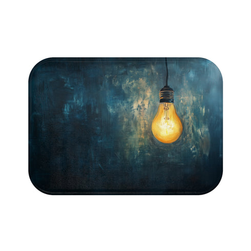 "Glowing Lightbulb Bath Mat: Brighten Your Bathroom"