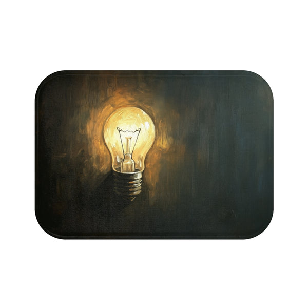 "Glowing Lightbulb Bath Mat: Illuminate Your Space!"