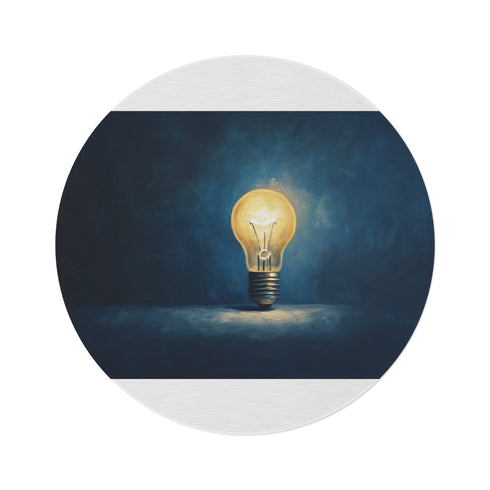"Glowing Lightbulb Round Rug"