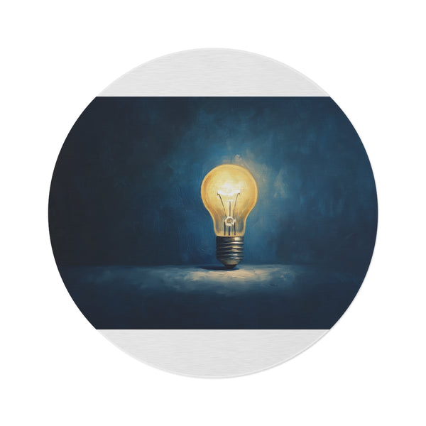 "Glowing Lightbulb Round Rug"