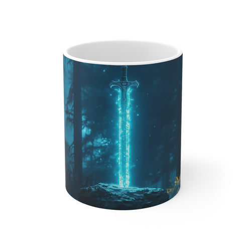 Glowing Runic Sword Forest Mug