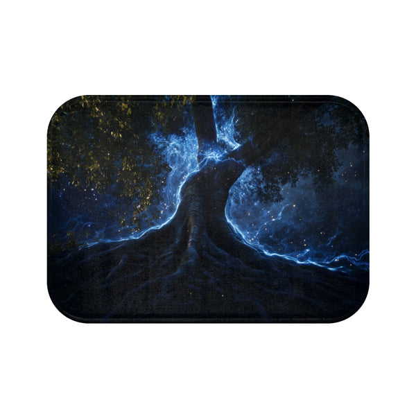 Glowing Spacetime Rift Tree Roots