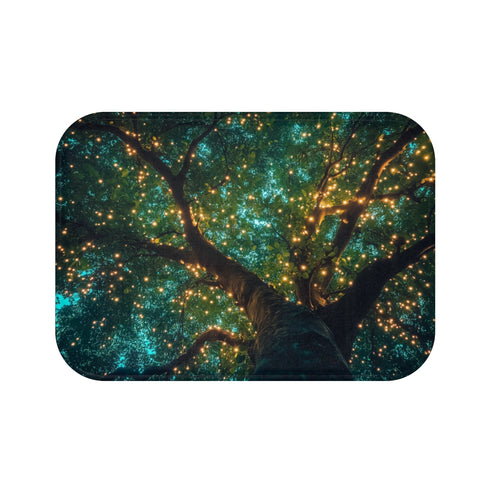 Glowing Tree Canopy Bath Mat