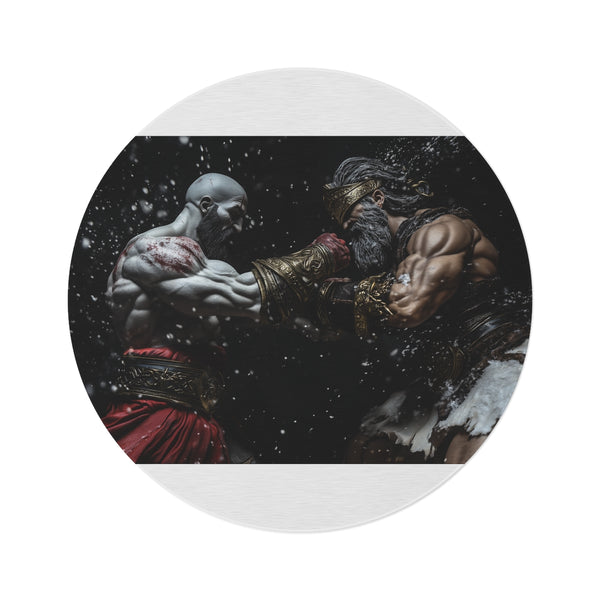 "God of War Round Rug"
