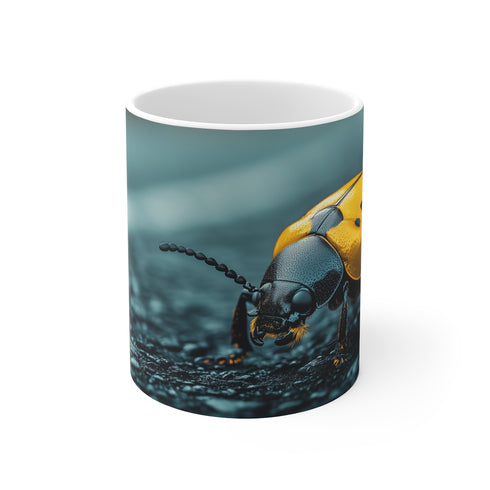 Golden Beetle Obsidian Coffee Mug