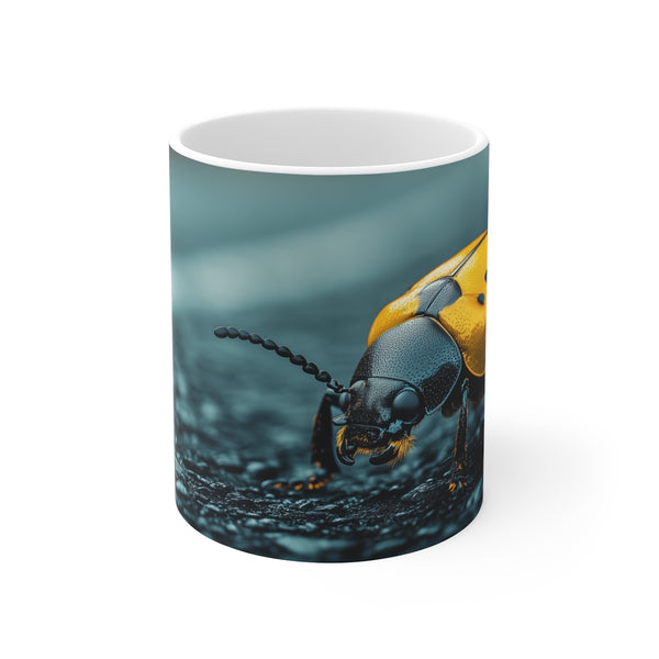 Golden Beetle Obsidian Coffee Mug