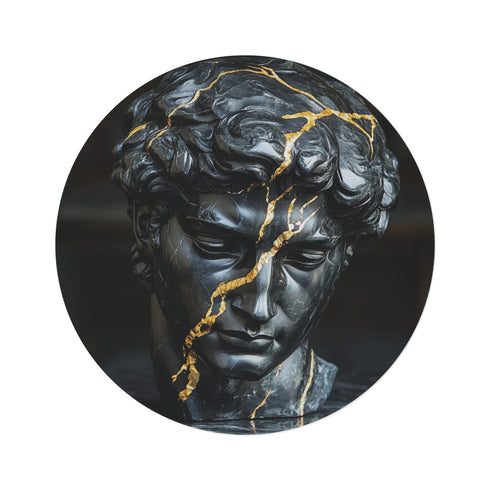 "Golden Cracks Marble David Rug"
