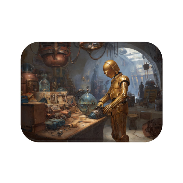 Golden Droid Bath Mat Fun
