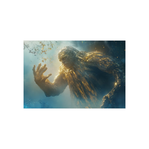 Golden Glass Golem Rising Poster