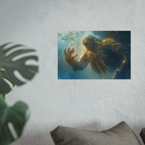 Golden Glass Golem Rising Poster