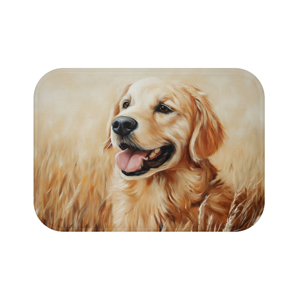 "Golden Retriever Dream Bath Mat"